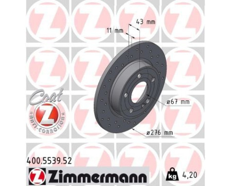 Disco de freno DISCO DE FRENO DEPORTIVO Z 400.5539.52 Zimmermann