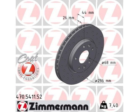 Disco de freno DISCO DE FRENO DEPORTIVO Z 470.5411.52 Zimmermann
