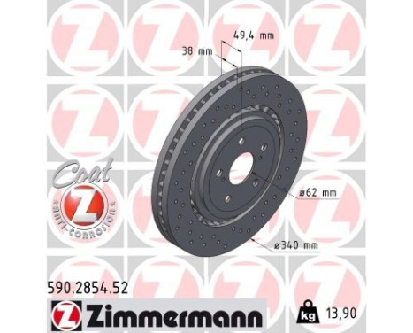 Disco de freno DISCO DE FRENO DEPORTIVO Z 590.2854.52 Zimmermann