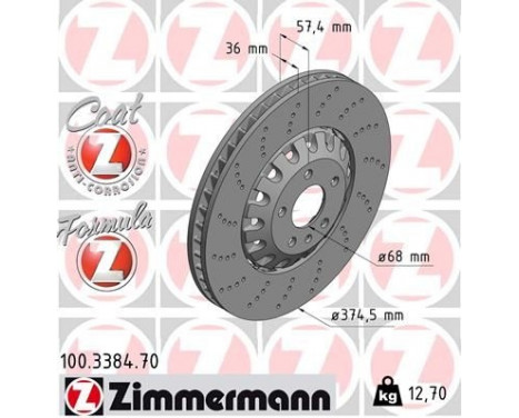 Disco de freno DISCO DE FRENO FORMULA Z 100.3384.70 Zimmermann