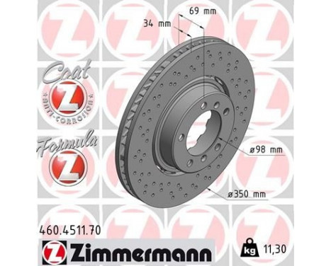 Disco de freno DISCO DE FRENO FORMULA Z 460.4511.70 Zimmermann