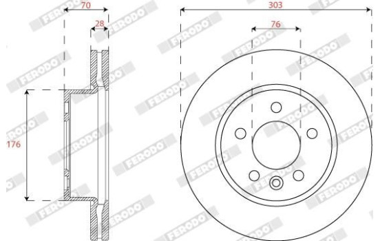 Disco de freno FCR382A Ferodo, Imagen 2