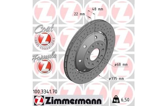 Disco de freno Fórmula Z izquierdo 100.3341.70 Zimmermann, Imagen 2
