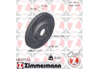 Disco de freno izquierdo 610.3711.54 Zimmermann