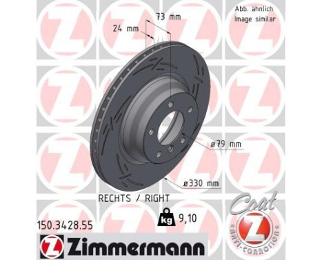 Disco de freno NEGRO Z 150.3428.55 Zimmermann