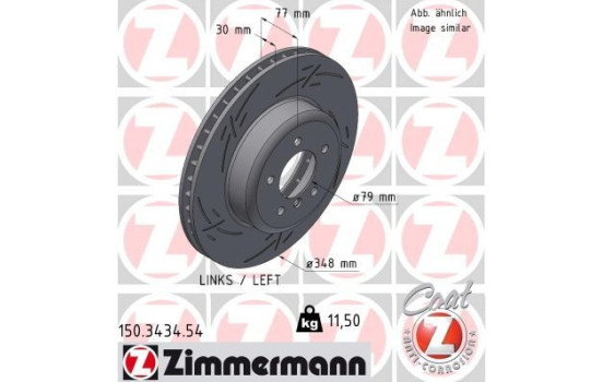 Disco de freno Negro Z 150.3434.54 Zimmermann, Imagen 2