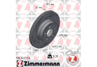 Disco de freno NEGRO Z 150.3451.54 Zimmermann