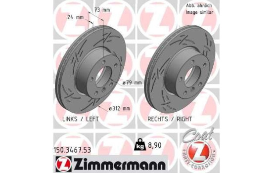 Disco de freno Negro Z 150.3467.53 Zimmermann, Imagen 2
