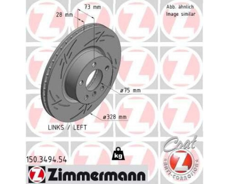 Disco de freno NEGRO Z 150.3494.54 Zimmermann