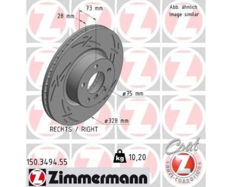 Disco de freno NEGRO Z 150.3494.55 Zimmermann