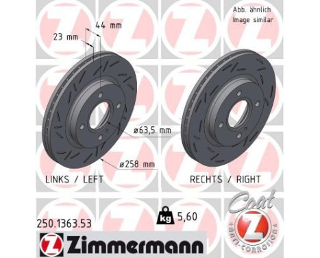 Disco de freno NEGRO Z 250.1363.53 Zimmermann