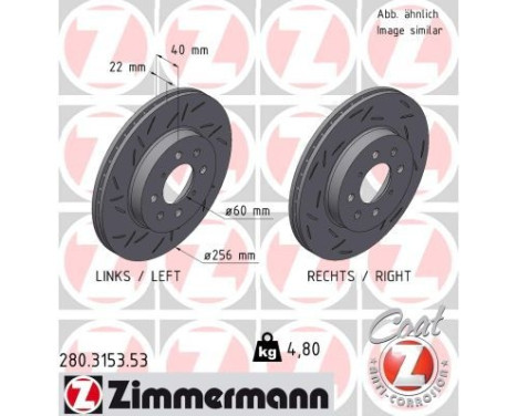 Disco de freno NEGRO Z 280.3153.53 Zimmermann