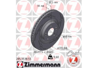 Disco de freno NEGRO Z 285.3538.55 Zimmermann