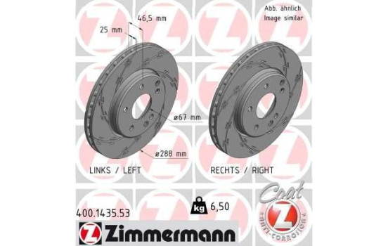 Disco de freno Negro Z 400.1435.53 Zimmermann, Imagen 2