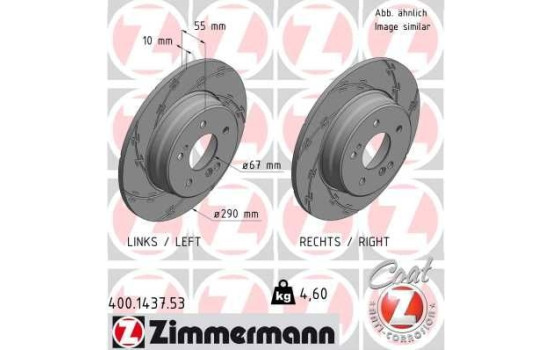Disco de freno Negro Z 400.1437.53 Zimmermann, Imagen 2