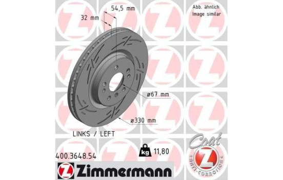 Disco de freno Negro Z 400.3648.54 Zimmermann, Imagen 2