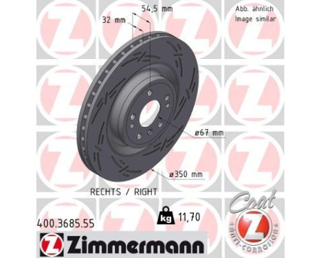 Disco de freno NEGRO Z 400.3685.55 Zimmermann