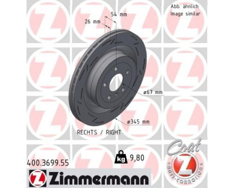 Disco de freno NEGRO Z 400.3699.55 Zimmermann