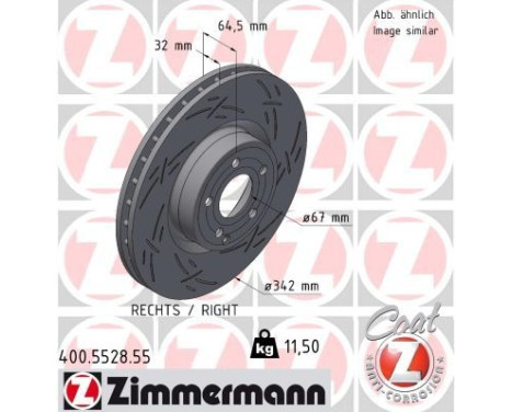 Disco de freno NEGRO Z 400.5528.55 Zimmermann
