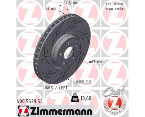 Disco de freno NEGRO Z 400.5529.54 Zimmermann