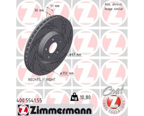 Disco de freno NEGRO Z 400.5541.55 Zimmermann