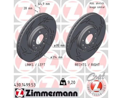 Disco de freno NEGRO Z 430.1499.53 Zimmermann