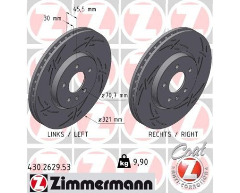 Disco de freno NEGRO Z 430.2629.53 Zimmermann