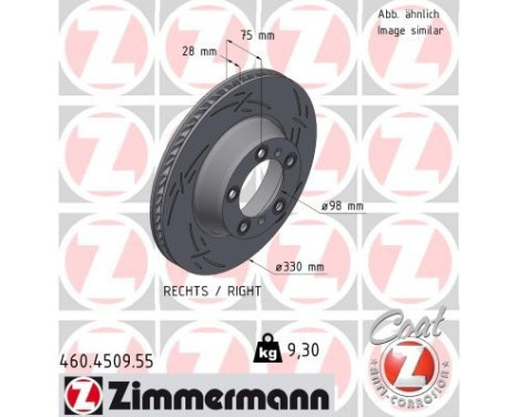 Disco de freno NEGRO Z 460.4509.55 Zimmermann