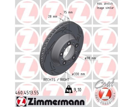 Disco de freno NEGRO Z 460.4513.55 Zimmermann