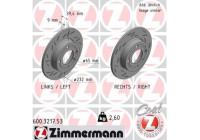 Disco de freno NEGRO Z 600.3217.53 Zimmermann