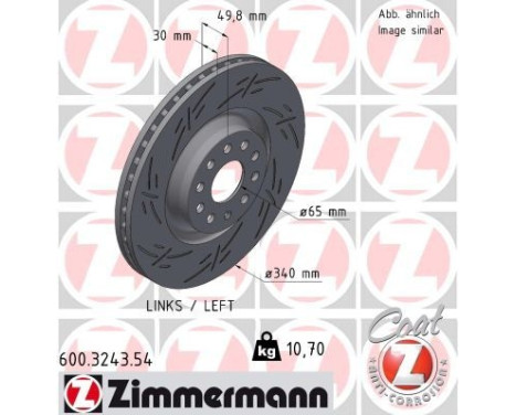 Disco de freno NEGRO Z 600.3243.54 Zimmermann
