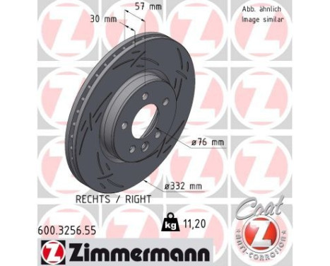 Disco de freno NEGRO Z 600.3256.55 Zimmermann