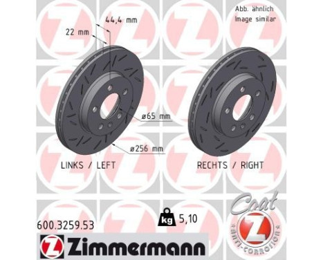 Disco de freno NEGRO Z 600.3259.53 Zimmermann