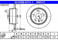Disco de freno Powerdisc 24.0308-0111.1 ATE