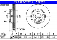 Disco de freno Powerdisc 24.0322-0232.1 ATE