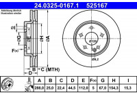 Disco de freno Powerdisc 24.0325-0167.1 ATE