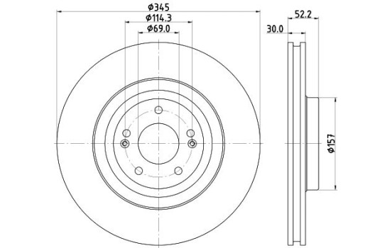 Disco de freno PRO 8DD 355 132-681 Hella