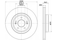Disco de freno PRO Alto Carbono 8DD 355 133-391 Hella