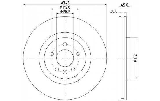 Disco de freno PRO Alto Carbono 8DD 355 133-421 Hella