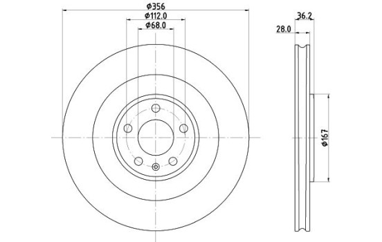 Disco de freno PRO Alto Carbono 8DD 355 134-851 Hella