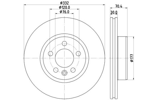 Disco de freno PRO Alto Carbono 8DD 355 135-011 Hella