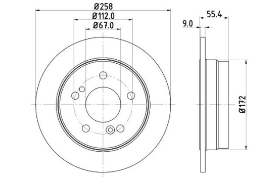 Disco de freno recubierto 52106PRO 8DD 355 102-991 Hella