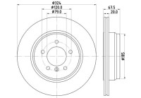 Disco de freno recubierto 54231PRO 8DD 355 110-021 Hella