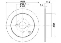 Disco de freno recubierto 54261PRO 8DD 355 110-471 Hella