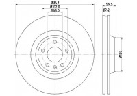 Disco de freno recubierto 54324PRO 8DD 355 111-161 Hella