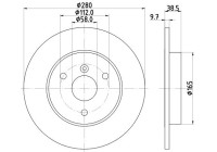 Disco de freno recubierto 54555PRO 8DD 355 113-561 Hella