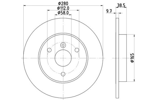 Disco de freno recubierto 54555PRO 8DD 355 113-561 Hella