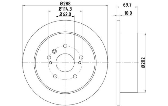 Disco de freno recubierto 54716PRO 8DD 355 114-991 Hella