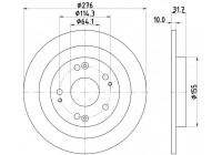 Disco de freno recubierto 55526PRO 8DD 355 118-351 Hella