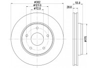 Disco de freno recubierto 55533PRO 8DD 355 119-191 Hella